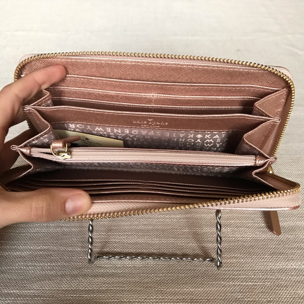 Kate Spade Neda Rose Gold Leather Zip Wallet - Picture 3 of 3